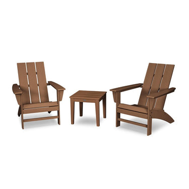 POLYWOOD Modern 3-Piece Adirondack Set - Teak